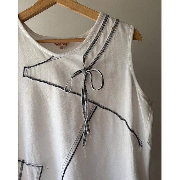 Y2K Patchwork Top with Bow | Vintage Cut & Sew Tank - Picture 4 of 5